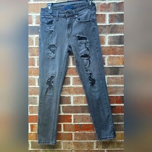 Aero Gray  Jeans with Distressed Details